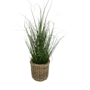 GRASSY FAUX PLANT IN BASKET