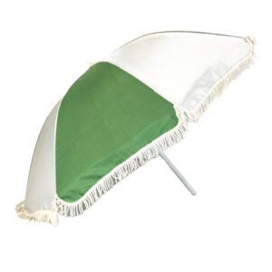 GREEN WHITE PANEL FRINGED