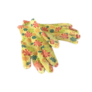 YELLOW FLORAL THICK GLOVES
