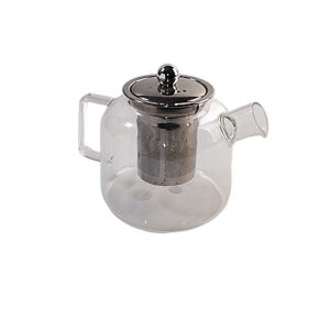 CLEAR GLASS TEA POT WITH STRAINER