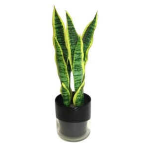 FAUX SNAKE PLANT IN YELLOW POT
