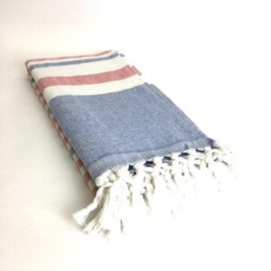 BLUE RED STRIPE TURKISH TOWEL
