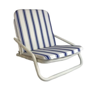 WHITE BLUE STRIPE FOLD UP CHAIR