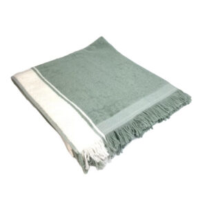 GREEN WHITE FRAYED EDGE
