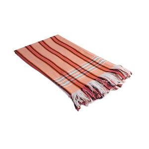 ORANGE BURGUNDY STRIPED SARONG