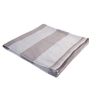 GREY WHITE WIDE STRIPE TOWEL