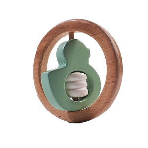 WOOD AND GREEN DUCK RATTLE
