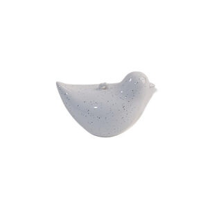 WHITE SPECKLED CERAMIC BIRD