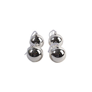 SILVER PORCELAIN BALLS X 4
