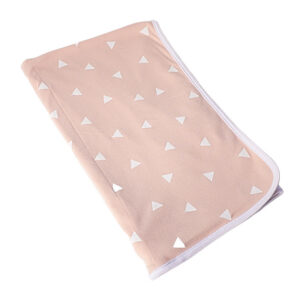 PINK  WHITE TRIANGLE COTTON KNIT BABY BLANKET