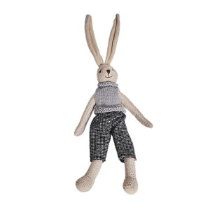 STONE HANDKNIT BUNNY IN OUTFIT