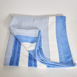 BLUE WHITE STRIPED BEACH TOWEL