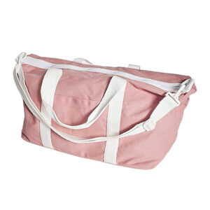 PINK COTTON WHITE STRAPS SPORTS BAG