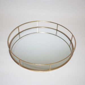 BRASS MIRROR ROUND TRAY