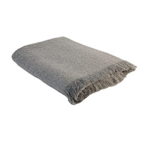 Grey 'mohair'-look blanket