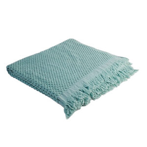 aqua towel with fringing
